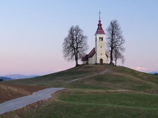 Fototapeta na wymiar old church on the hill