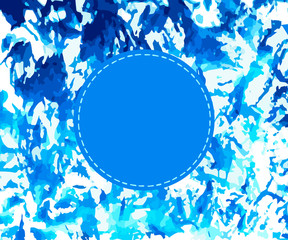 Circle frame on watercolor background/ Abstract background with brush strokes/ Vector design for banners, sales, invitations etc.
