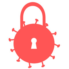 Obraz premium Lock down Pandemic stop Novel Coronavirus outbreak covid-19 2019-nCoV symptoms in Wuhan China corona Europe warning and quarantine. Vector illustration protect icon isolation lock down sign symbol