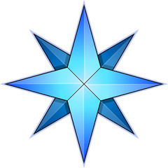 Logo polar blue star vector