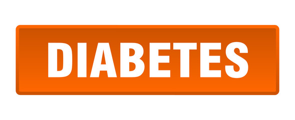 diabetes button. diabetes square orange push button