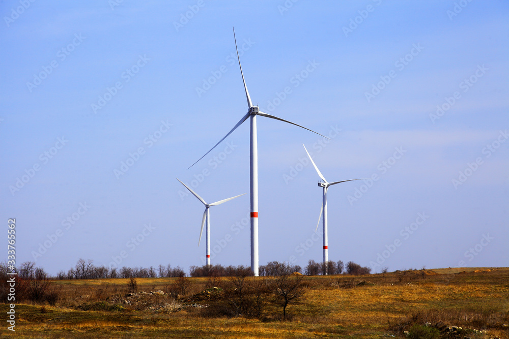 Wall mural wind farms in the field