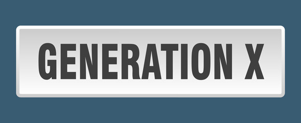 generation x button. generation x square white push button