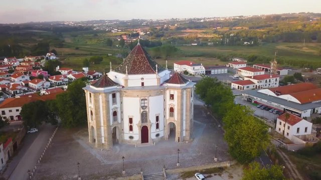 Aerial view of medieval Obidos in Portugal