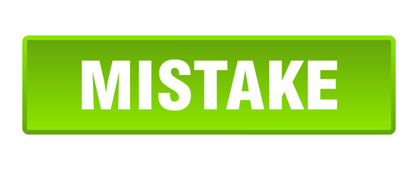 mistake button. mistake square green push button