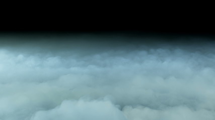 Photo of Realistic Clouds on black dark Background.