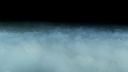 Photo of Realistic Clouds on black dark Background.