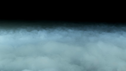Photo of Realistic Clouds on black dark Background.