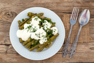Turkish Food Broad Beans with Yogurt, Dill and Olive Oil / Zeytinyagli Bakla.