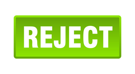 reject button. reject square green push button