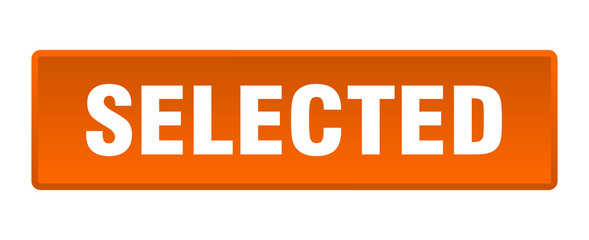 selected button. selected square orange push button