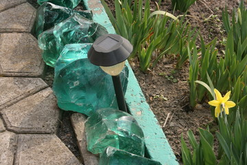 lamp in the green stone