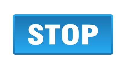 stop button. stop square blue push button