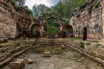 Roman bathhouse ruins near Hamat Gader