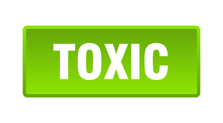toxic button. toxic square green push button