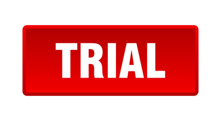 trial button. trial square red push button