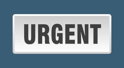 urgent button. urgent square white push button