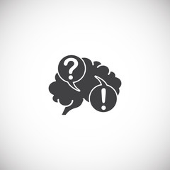 Human brain related icon on background for graphic and web design. Creative illustration concept symbol for web or mobile app