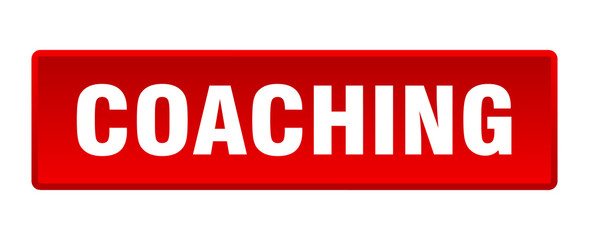 coaching button. coaching square red push button