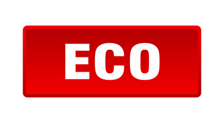 eco button. eco square red push button
