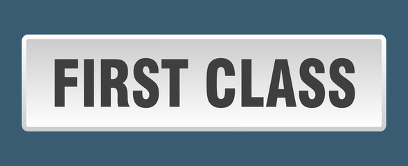 first class button. first class square white push button