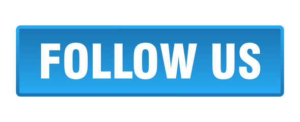 follow us button. follow us square blue push button