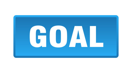 goal button. goal square blue push button