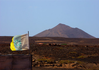 Canary territory in a desert, arid landscape
