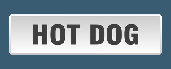 hot dog button. hot dog square white push button