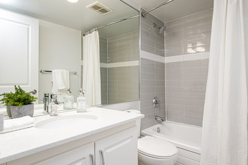 Wide angle shot of interior bathroom