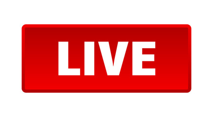 live button. live square red push button