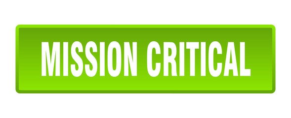 mission critical button. mission critical square green push button - obrazy, fototapety, plakaty