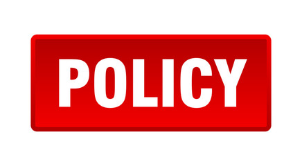 policy button. policy square red push button
