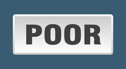 poor button. poor square white push button