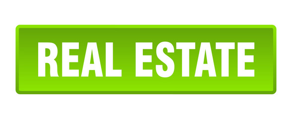 real estate button. real estate square green push button