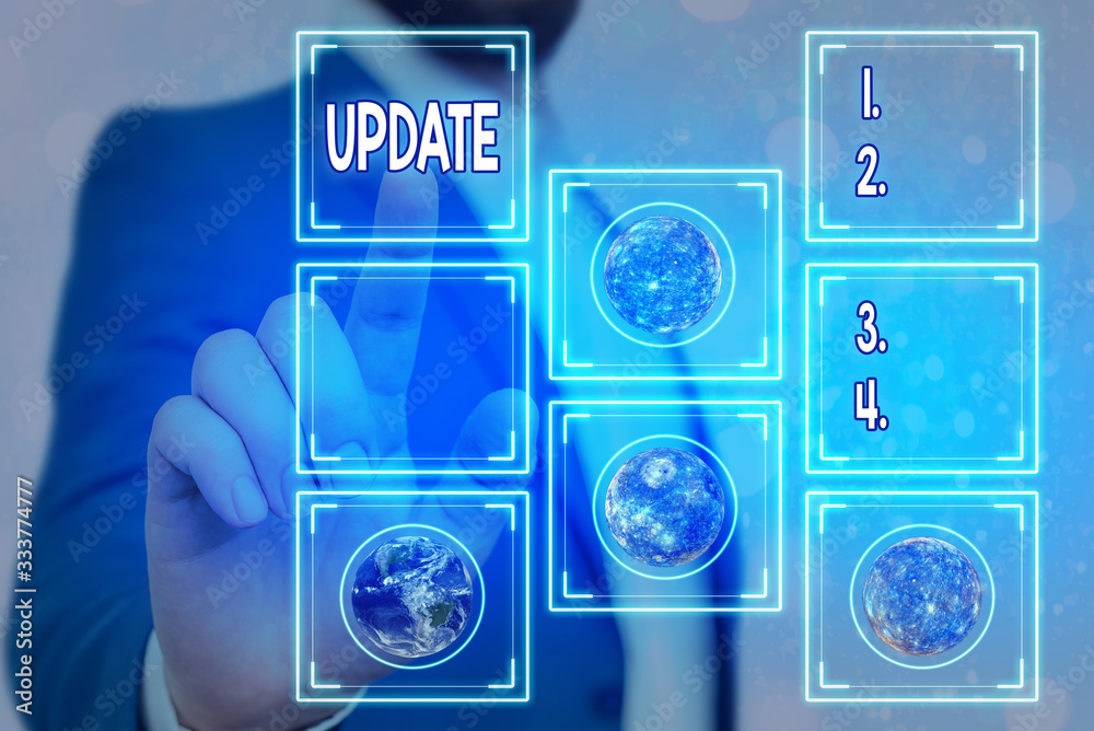 Poster text sign showing update. business photo showcasing by adding new information or making corrections 
