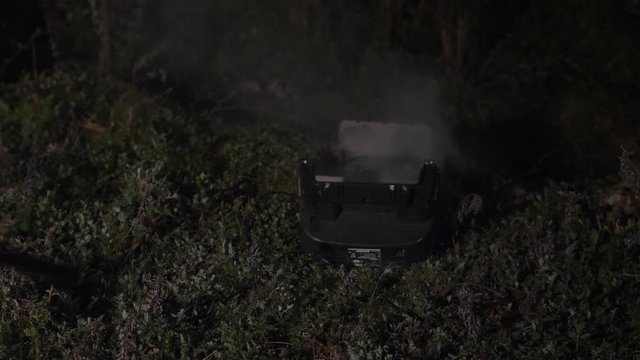 gun shoots at an old TV