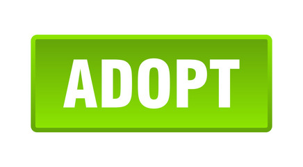 adopt button. adopt square green push button