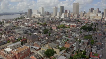 Aerial view of New Orleans, downtown and French Quarter