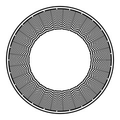 Abstract decorative geometric circle border pattern.