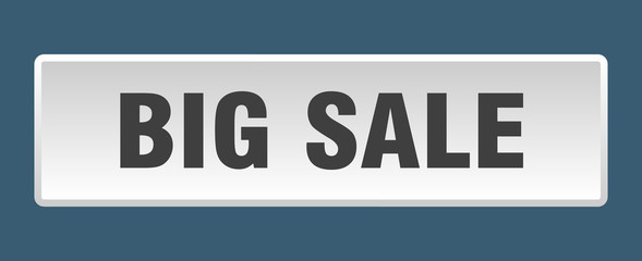 big sale button. big sale square white push button