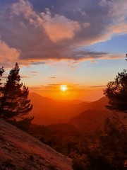 mallorca sunset in mountains
