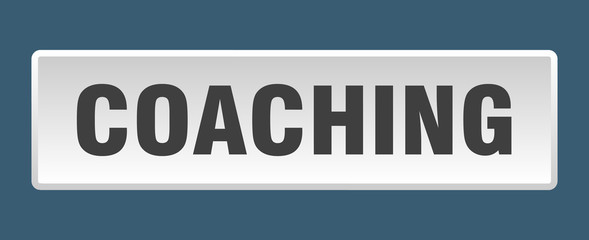 coaching button. coaching square white push button