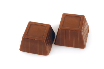 milk chocolate bar on white background