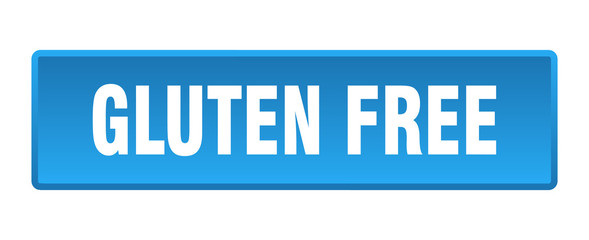 gluten free button. gluten free square blue push button