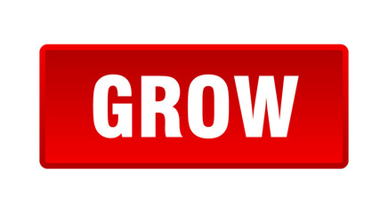 grow button. grow square red push button