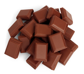 milk chocolate on white background
