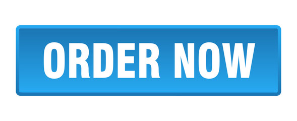 order now button. order now square blue push button