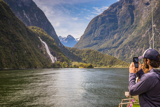 Milford Sound Boat Cruise View Of Mountains