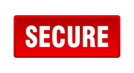 secure button. secure square red push button